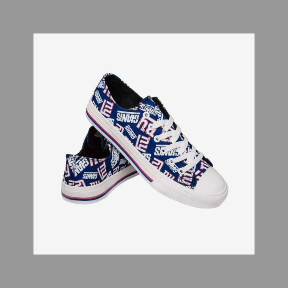 New York Giants Women's Low Top Repeat Print Canvas Shoe Size 9